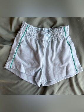 NWT Seafoam blue paper bag waist shorts